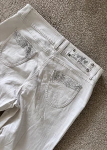 M&S PER UNA .. CON AMORE .. White Straight Leg Jeans Sz 14L - Picture 1 of 6