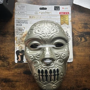 Harry Potter Death Eater Halloween Costume Accessory Kit Mask & Tattoo #2117 New - Picture 1 of 2