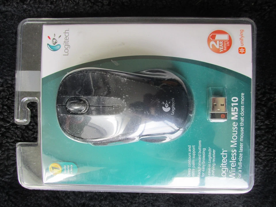 Logitech M510 Wireless Laser Mouse - Black - Image 1 of 1