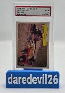 1975 GEORGE BARRIS "Mongrel T" FLEER Kustom Cars II PSA Mint 9 Sticker - Picture 1 of 4