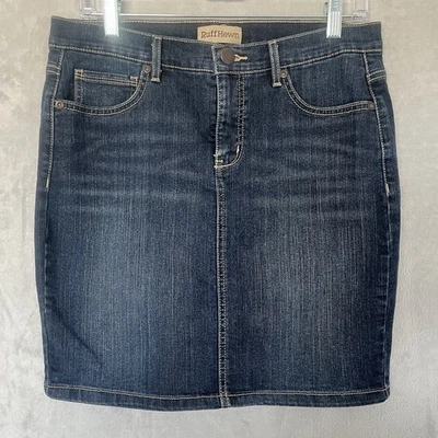 Falda vaquera azul denim con volantes para mujer talla 6 5 bolsillos abertura trasera Foto 1 de 4