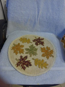 Thistle & Thyme Autumn Thanksgiving Beaded Fall Leaves Placemat New With Sticker - Picture 1 of 3