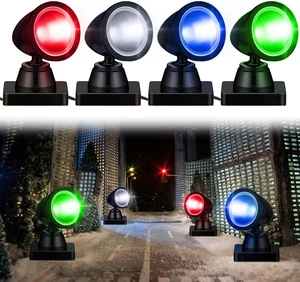 4 in 1 Zubehör für Dörfer Gebäude Beleuchtung Weihnachtsdorf Sammlung rund - Bild 1 von 6