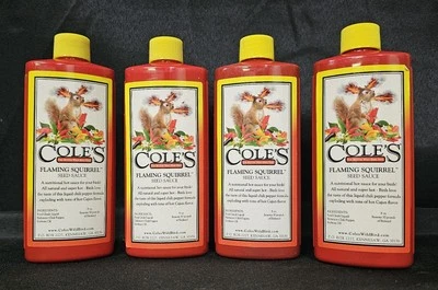 Cole's Wild Bird Products FS08 Flaming Squirrel Seed Sauce, 8-Ounce, 4 Pack