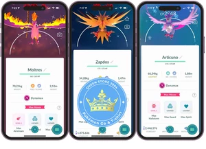 Pokémon PTC—GO || Shiny Dynamax Moltres | Zapdos | Articuno—20k Sternenstaub—Digital - Bild 1 von 5