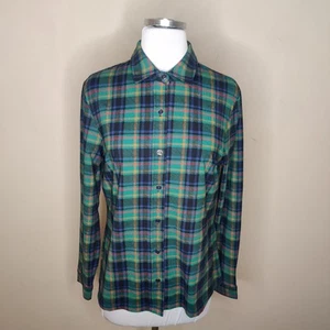 J. McLaughlin Plaid Button Up Shirt Catalina Cloth Medium Long Sleeve Tartan - Picture 1 of 10