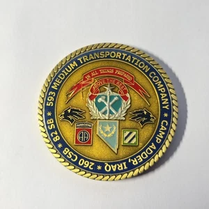 593 Med Transport Camp Adder Iraqi Freedom Army Military Challenge Coin 2007 - Picture 1 of 2