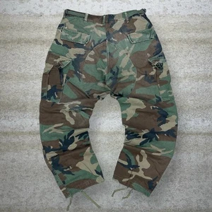 Vintage Military Woodland Camo Tactical Pants 36x30 Baggy Wide Leg Large 90s - Bild 1 von 11