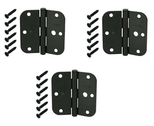Everbilt 3-1/2 Oil-Rubbed Bronze 5/8 in Security Door Hinges 3-PK NEW (8B) - Picture 1 of 2