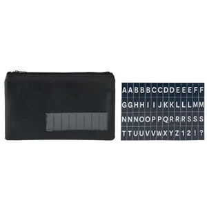 Small Name Pencil Case With Letters Pouch Stationery Black Alphabets Kids School - Picture 1 of 11