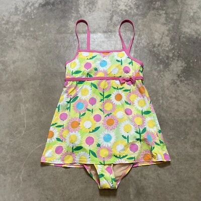 Lilly Pulitzer Swimwear Girls 10 Floral One Piece Tank Dress Attached Bottom - Image 1 of 4