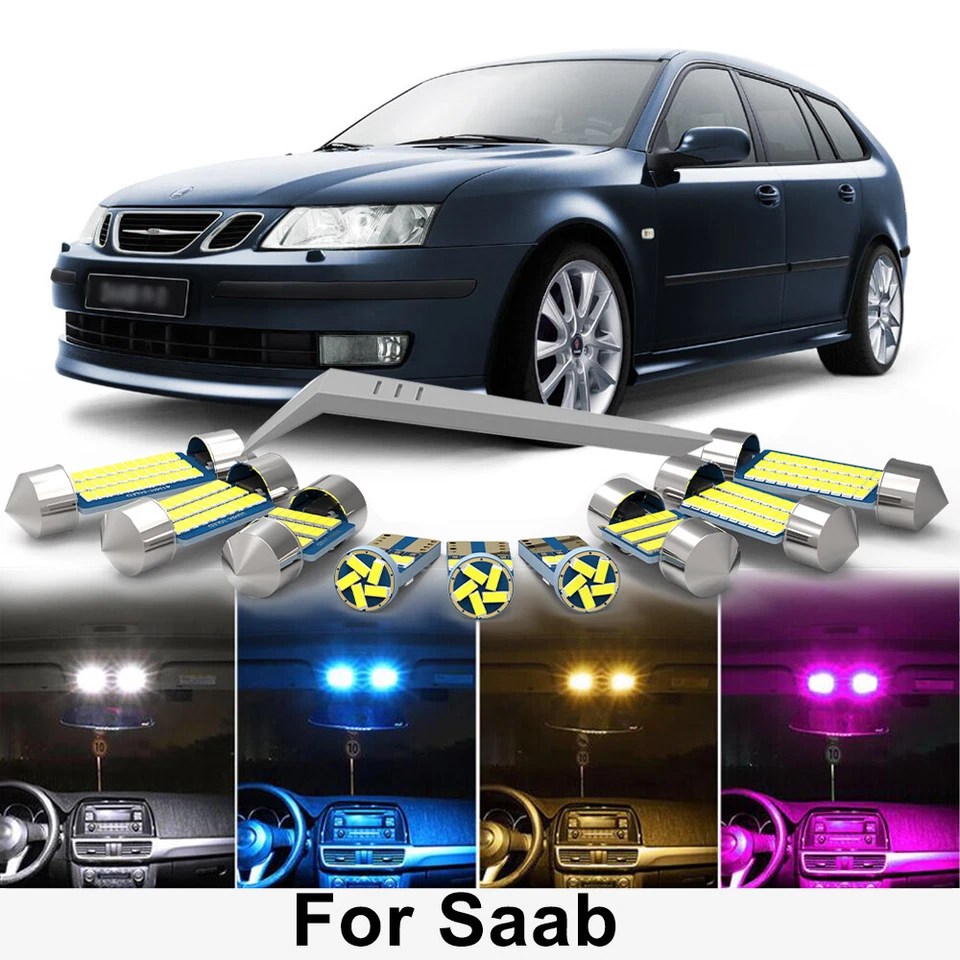 Car LED Interior Light Bulbs For Saab 9-2X 9-3X 9-3 9-4X 9-7X 9-5 900 9000 Foto 1 de 4