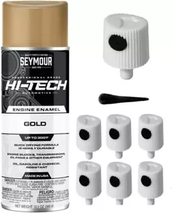 6 Spray Paint Caps for Seymour Hi-Tech Spray Paint, High Heat Engine - Gold - Picture 1 of 5