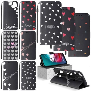 For Motorola Moto E14 G54 G14 G84 G34 E13 Personalised Case Leather Wallet Cover - Picture 1 of 83