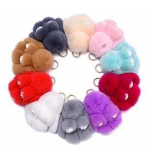 Cute Plush Bunny Keychain Women Fur Angel Rabbit Key Ring Plush Dolls Toy Girls - Picture 1 of 18