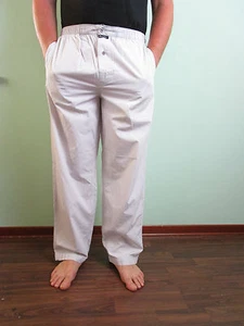 Massimo Dutti Men Retro Look Striped Cotton Pyjama Bottom Night wear sz L AW97 - Picture 1 of 10