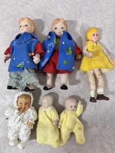Vintage Minatures Doll Lot and Barbie Shirt Space Ceramic Plastic - Picture 1 of 15