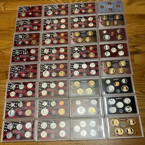 1999-2013 (MISSING 2010, 2012) U S MINT SILVER PROOF SETS, 13 SETS WITH BOX/COA - Picture 1 of 14
