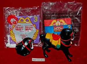 VINTAGE TOYS McDonald's MULAN Spinning Top Horse Set of 2 Lot#119 - Picture 1 of 5