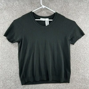 White Stag Women's Short Sleeve Sweater Size Black 18W/20W Knit - Picture 1 of 10