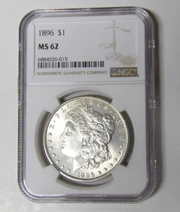 NGC MS62 1896-P Morgan Silver Dollar Choice Uncirculated #6884526-015 - Picture 1 of 4