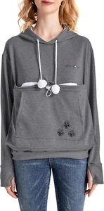 Cat Dog Pouch Hoodie Large Pet Pouch Sweatshirt Puppy Kitten Holder Carrier Pull - Picture 1 of 12