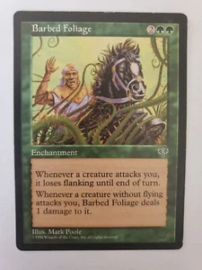 MTG Magic The Gathering Card Barbed Foliage Enchantment Green Mirage 1996 - Picture 1 of 2