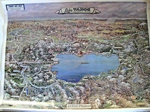Vintage 1965 Lithograph Poster of Lake Tahoe by Gerald A Eddy-NOT A REPRODUCTION - Picture 1 of 8