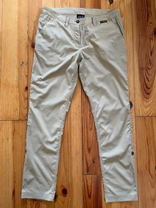 Jack Wolfskin Beige Women’s UV Shield Outdoor Hiking Trousers UK12 Roll Tab - Picture 1 of 12