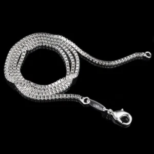 Wholesale lots-5pcs 925 Color Silver Plated Box Chain Necklace 16-24 inch - Picture 1 of 9