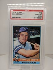 1976 TOPPS #19 GEORGE BRETT ROYALS HOF PSA 8(PD)