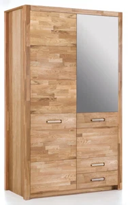 Kleiderschrank Wildeiche geölt / teilmassiv mit Spiegel Schlafzimmerschrank NEU - Bild 1 von 2