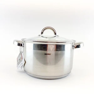 Bergner Essential Series Acero Inoxidable 6.3-qt Alto Cazuela Tapa Utensilios de Cocina Nuevo - Imagen 1 de 10