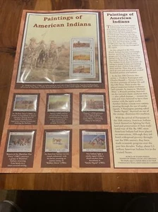 Postal Commemorative Society Paintings Of American Indians Unused Stamps Panel - Picture 1 of 5