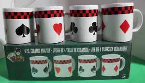 Alco Industries Wild Card Set di 4 Tazze in Ceramica Vanga, Cuore, Diamante, Club Nuove con scatola - Foto 1 di 11