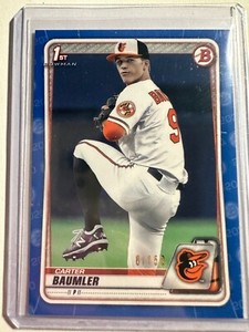 K112,224 - 2020 Bowman Draft Blue #BD117 Carter Baumler #/150