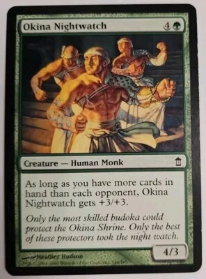 MTG Magic The Gathering Card Okina Nightwatch Creature Human Monk Green  - Image 1 of 2