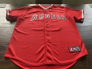 MLB Los Angeles Angels Mike Trout Mens Red Majestic Stitched Jersey- XL - Picture 1 of 9