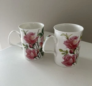 Roy Kirkham | English Rose Fine Bone China Cups Vintage 1992 | Set of 2 - Picture 1 of 9