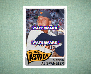 Al Spangler Houston Astros 1965 Style Custom Baseball Art Card