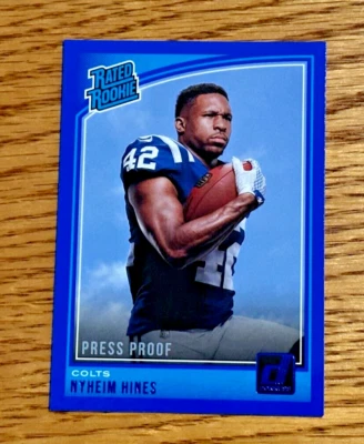 NYHEIM HINES 2018 Panini Donruss #327 Rated Rookie RC Press Proof Blue - Image 1 of 2