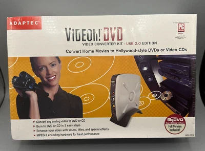 Genuine Adaptec Videoh! DVD (AVC-2210) Video Converter Kit USB 2 Edition Sealed - Image 1 of 4