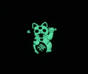 Playge Glow Misfortune Cat- PVC Ranger Eye Patch White on Black 1” RE Koch Tools - Picture 1 of 4