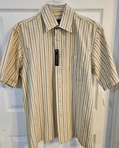 Men's Van Heusen Studio Button-up Dress Or Casual Shirt Size M 15-15 1/2 Yellow - Picture 1 of 6