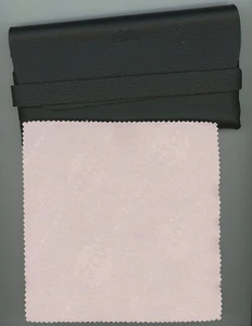 "Estuche protector para gafas de vinilo rígido forrado de fieltro negro y tela rosa 6 1/2""x3 1/2"" - Imagen 1 de 4
