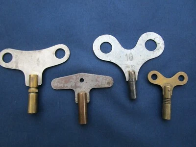 4 clefs carillon horloge pendule laiton fer ancienne trou carré 3,2 - 4 - 4 & 5 - Photo 1/4