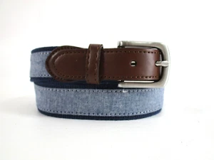 Cat Jack Belt Boys Youth Large Denim Chambray Leather Golf Adjustable Buckle - Picture 1 of 15