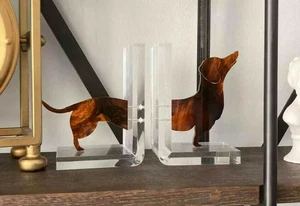 RARO De Colección Midcentury Spisani Italia Lucite Acrílico Dachshund Libro Termina - ¡Calidad! - Imagen 1 de 11