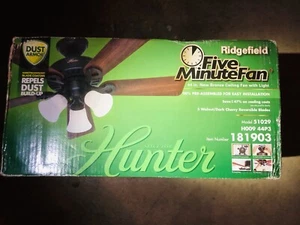 🆕 Hunter Ceiling Fan The Collingwood 44in. Fan With Light 5 Blade Nickel 181903 - Picture 1 of 5