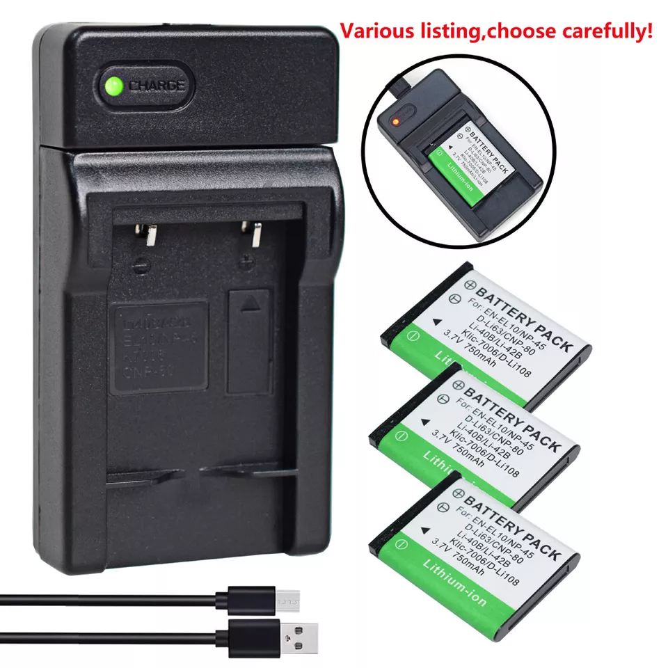 Battery or charger for Fujifilm FinePix XP75 XP80 XP90 XP120 Z10fd Z100fd Z250fd - Image 1 of 4